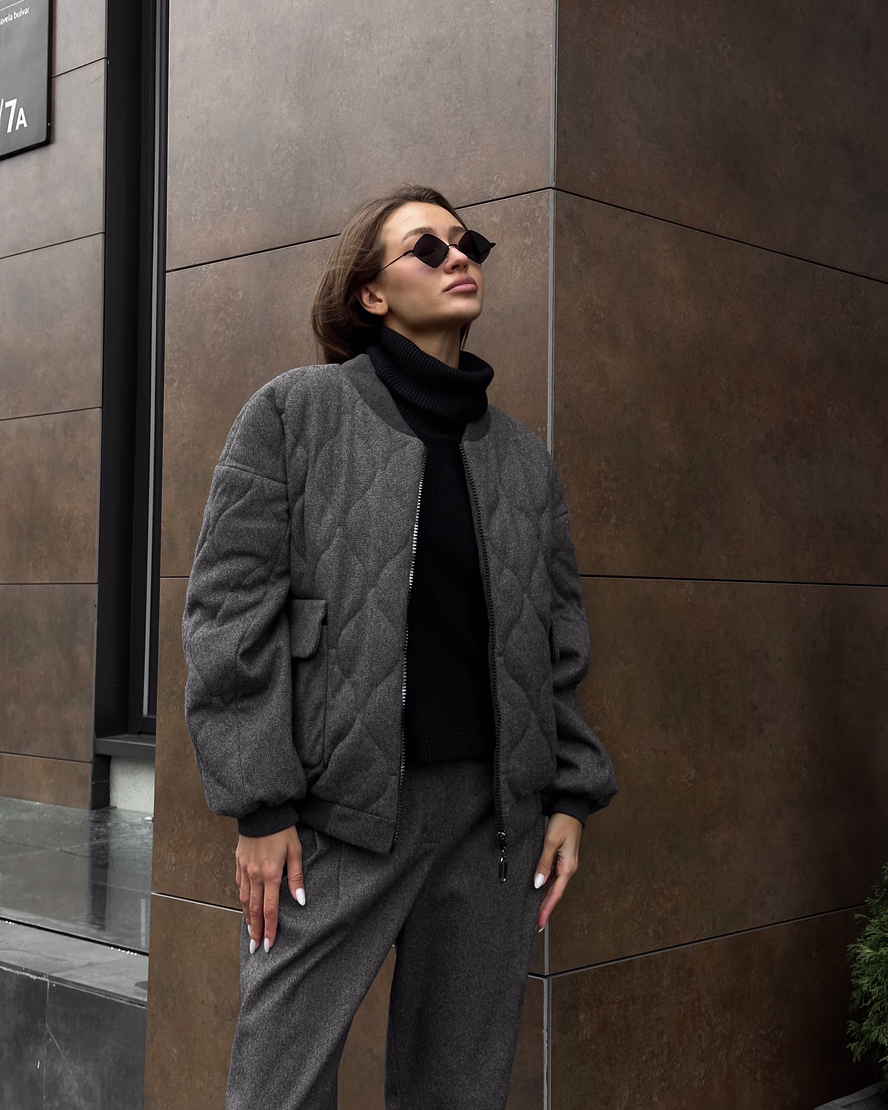 Tweed bomber jacket 1