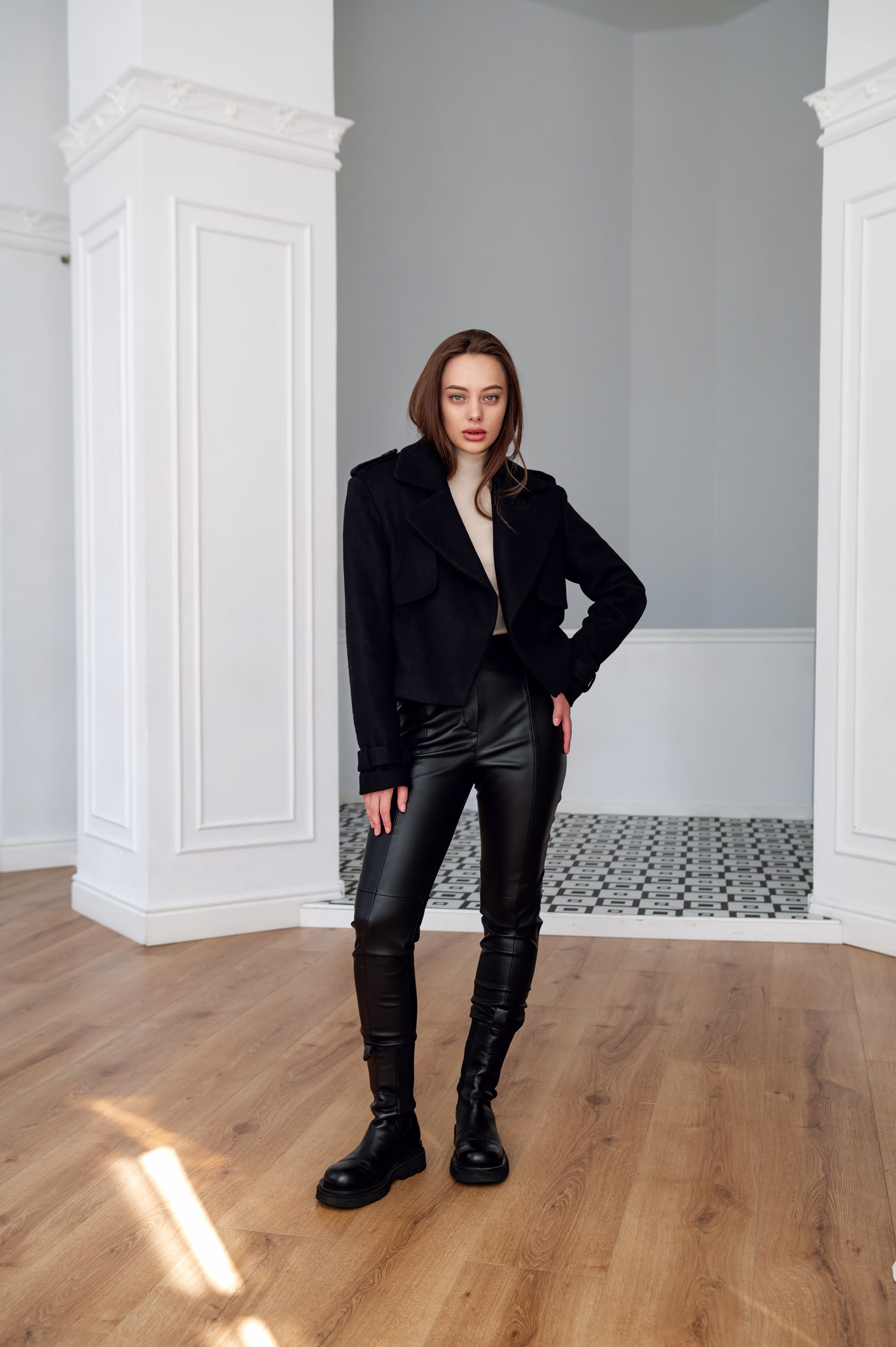 Leather Tube Pants 1